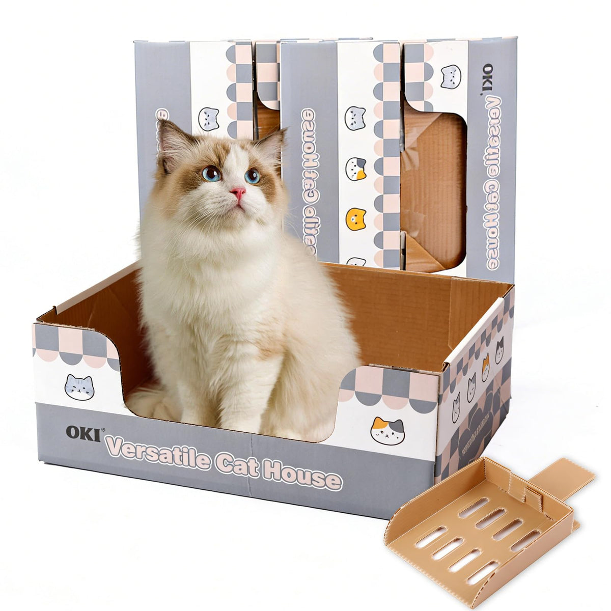3-Pack Disposable Cat Litter Box with Scoop K402