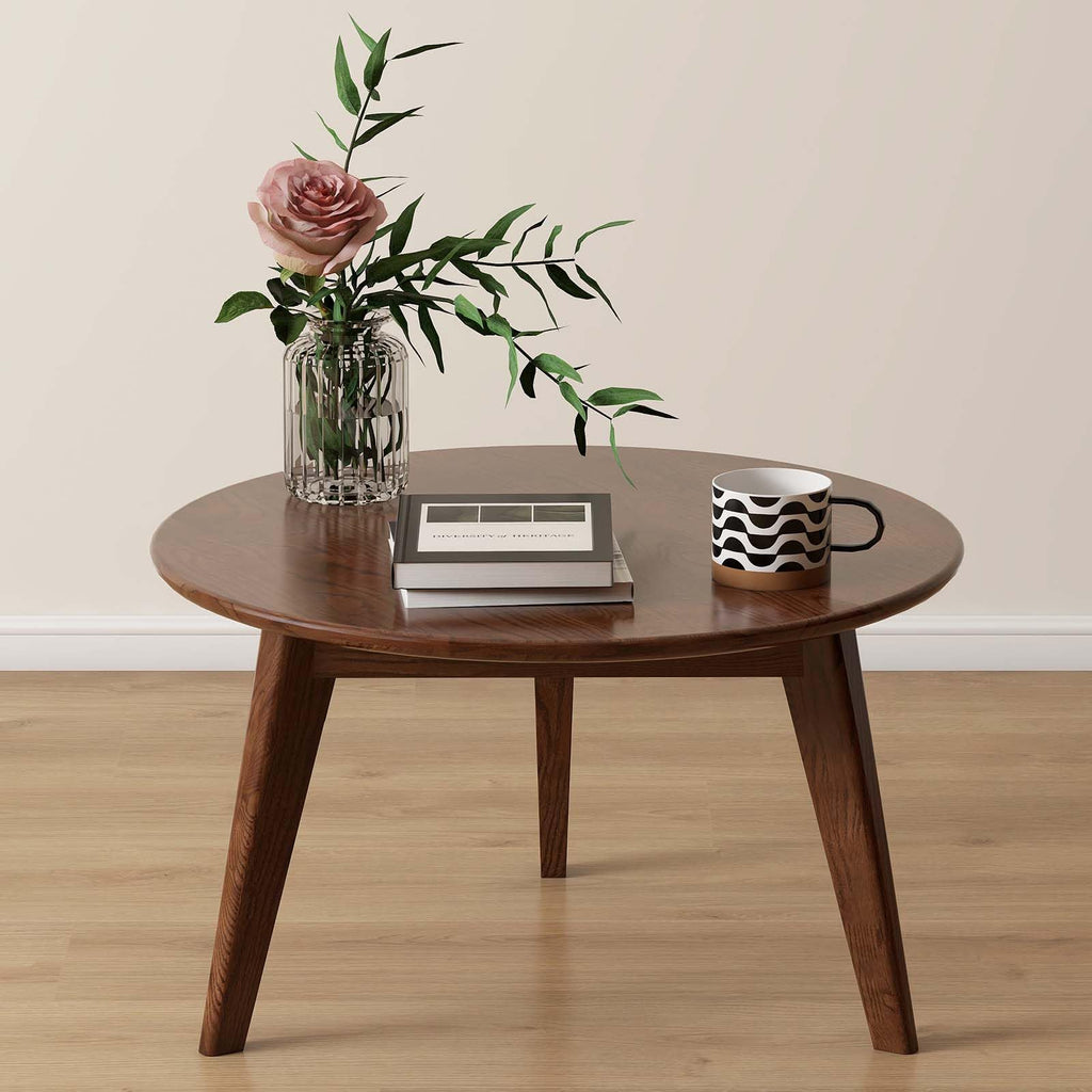 Solid Oak Wood Round Coffee Table O16234
