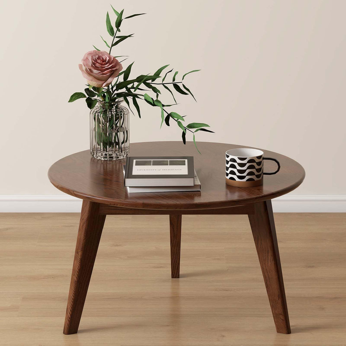 Solid Oak Wood Round Coffee Table O16234