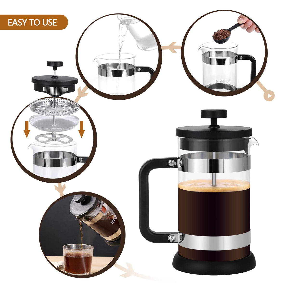 21 oz Borosilicate Glass French Press B87114
