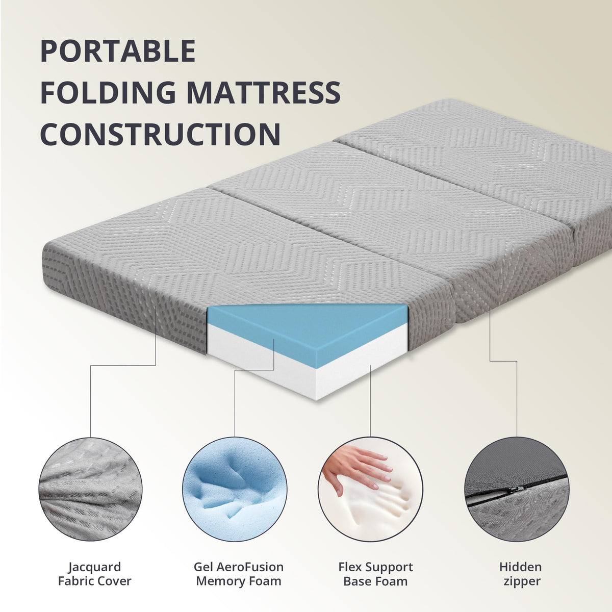 4 Inch Single Folding Mattress V60940