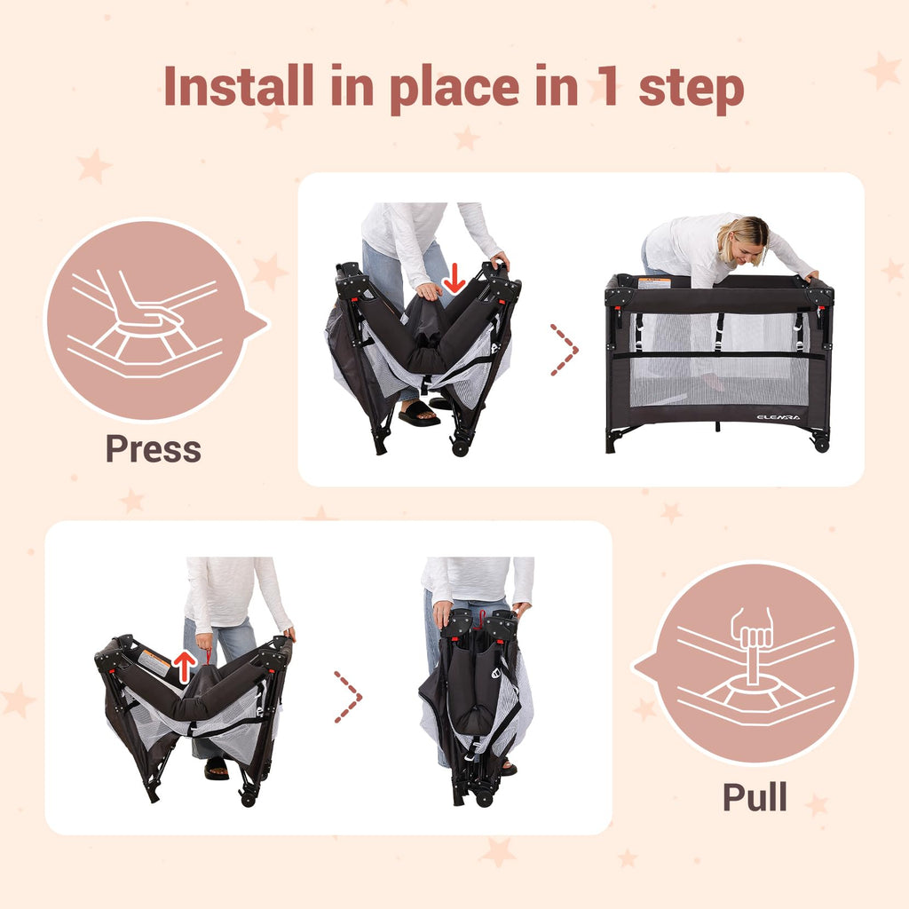 5 in 1 Adjustable Foldable Playard with Changing Table G5649