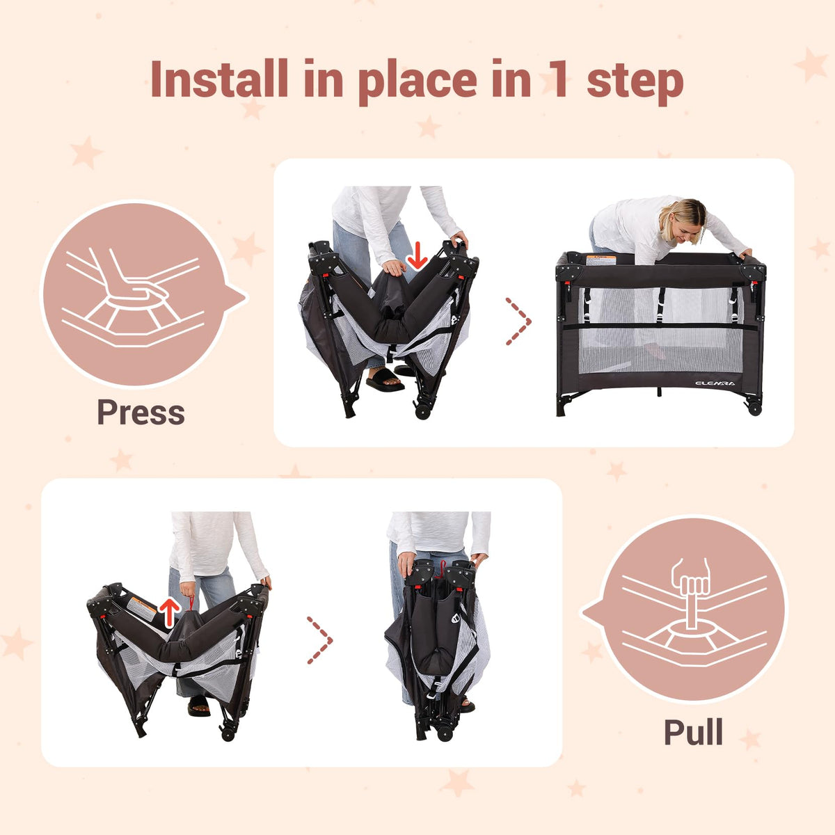 5 in 1 Adjustable Foldable Playard with Changing Table G5649