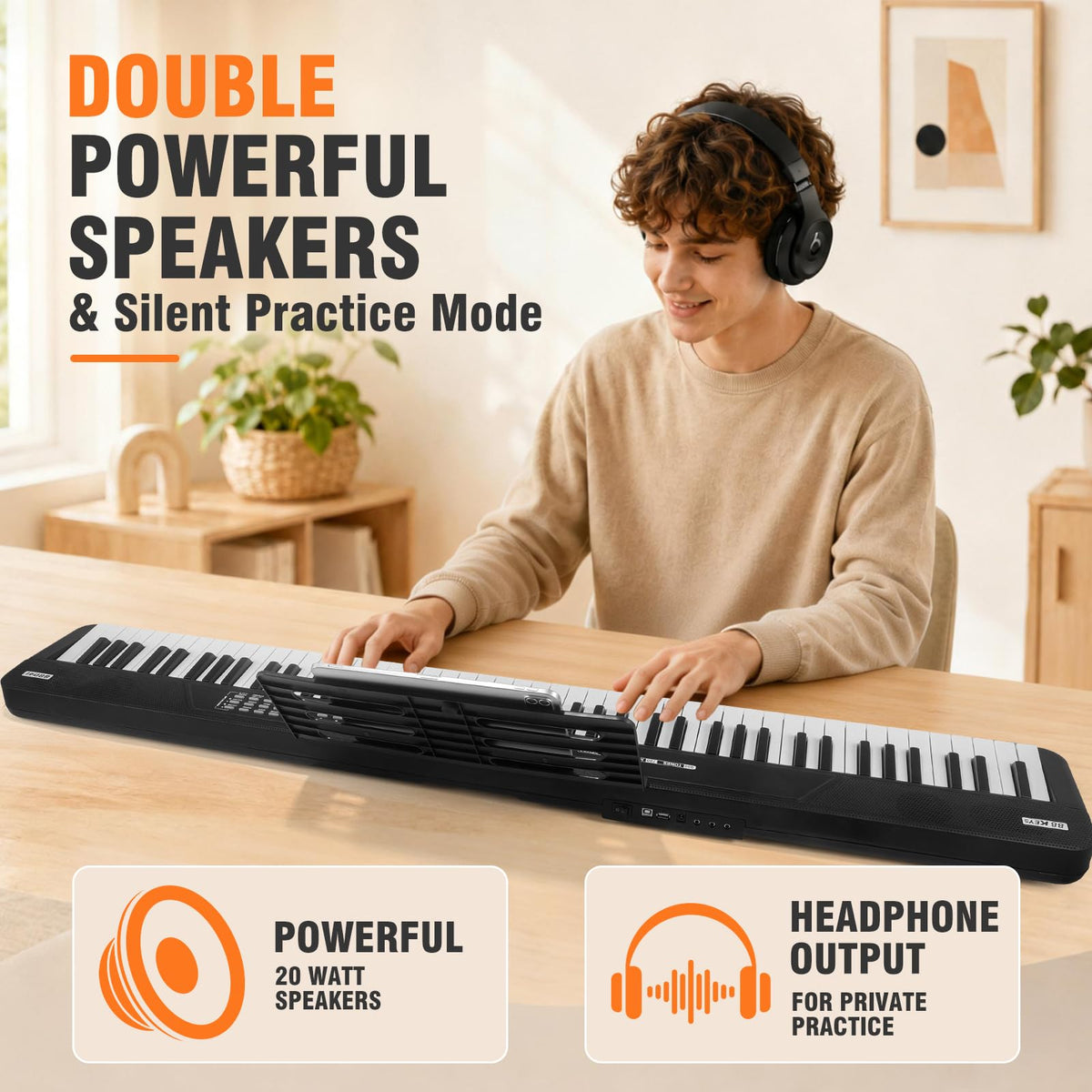 88 Key Semi Weighted Digital Piano with Stand K6457