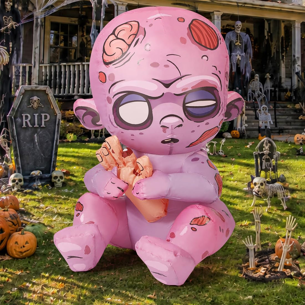 3 FT Halloween Inflatables Zombie with Built-in LEDs F24956