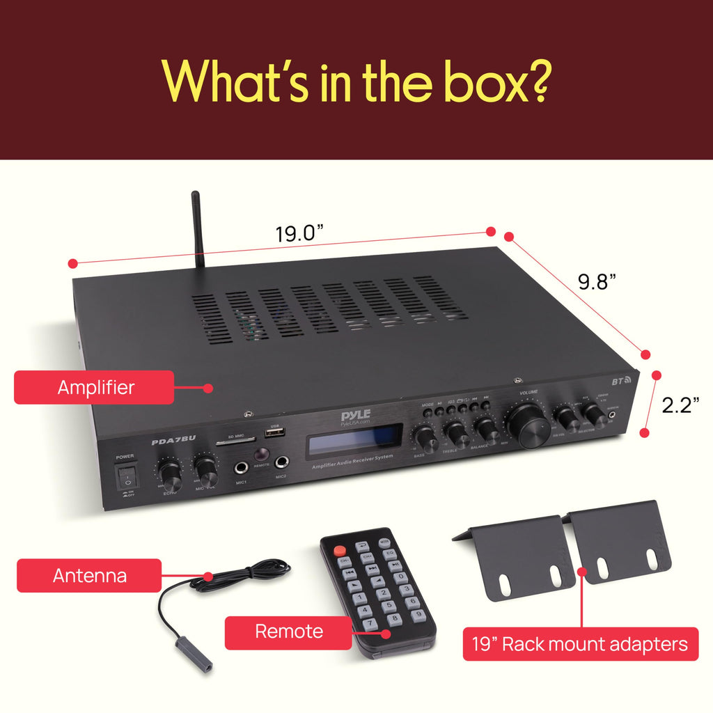 5 Channel Rack Mount Bluetooth Amplifier Receiver O696