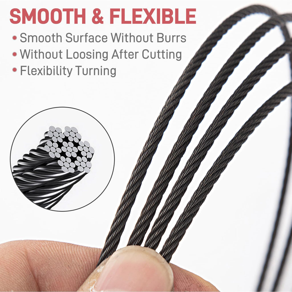 Black 1/8" Stainless Steel Cable Kit F1596