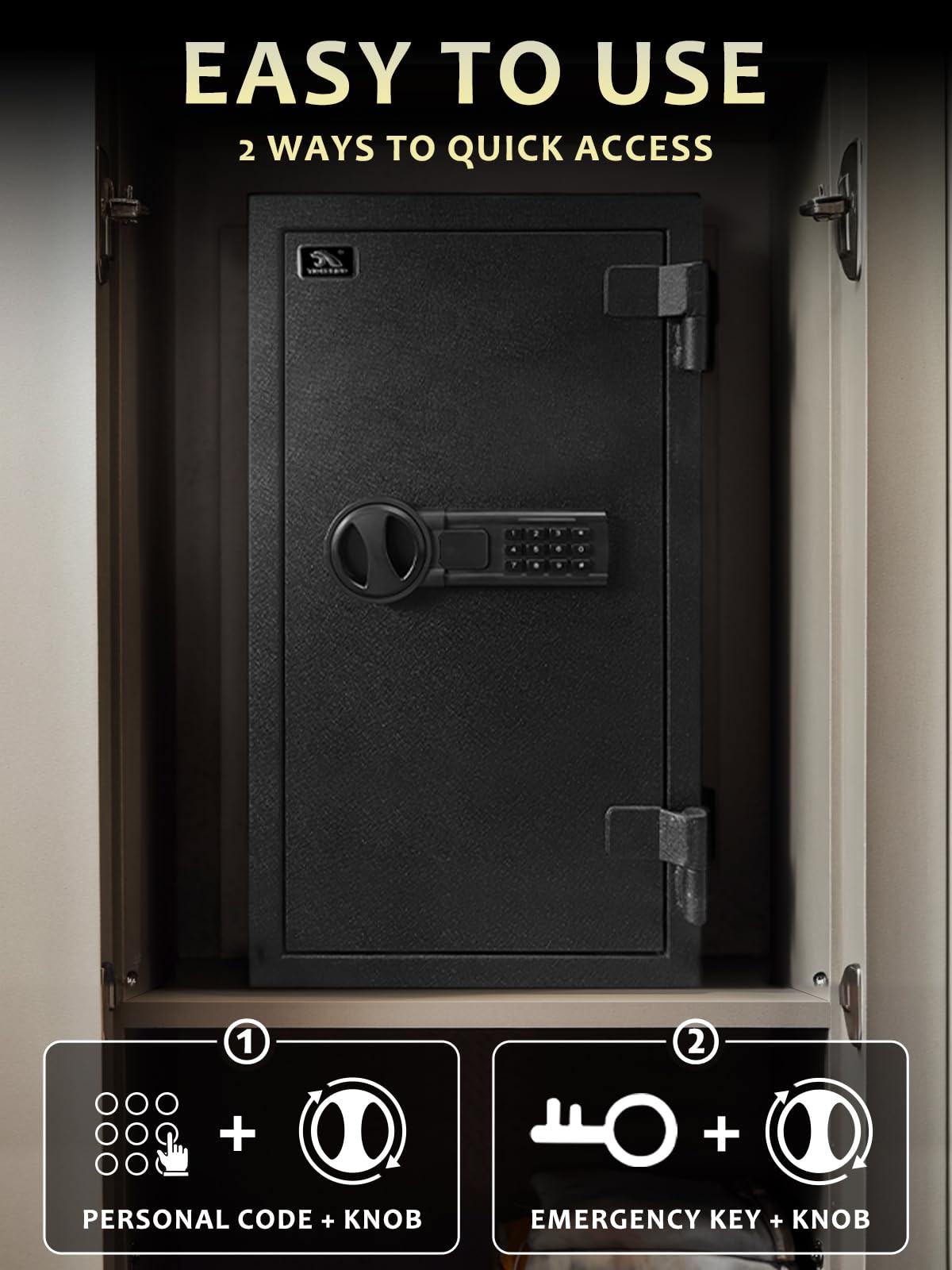 Fireproof Safe Box with Drawer, 3.47 Cu Ft Y50463