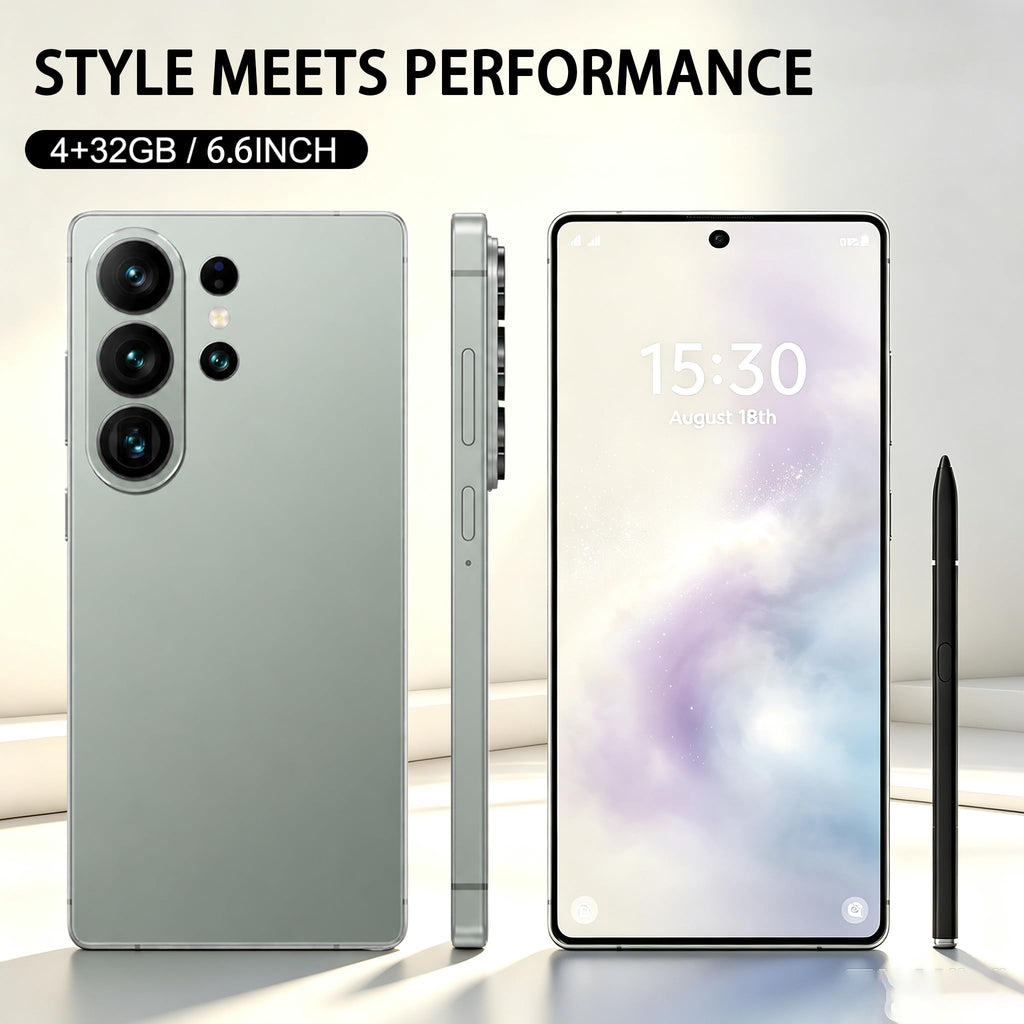 Unlocked Smartphone 6.6" HD 4GB+32GB 256GB Expandable Android 12 Black I9776