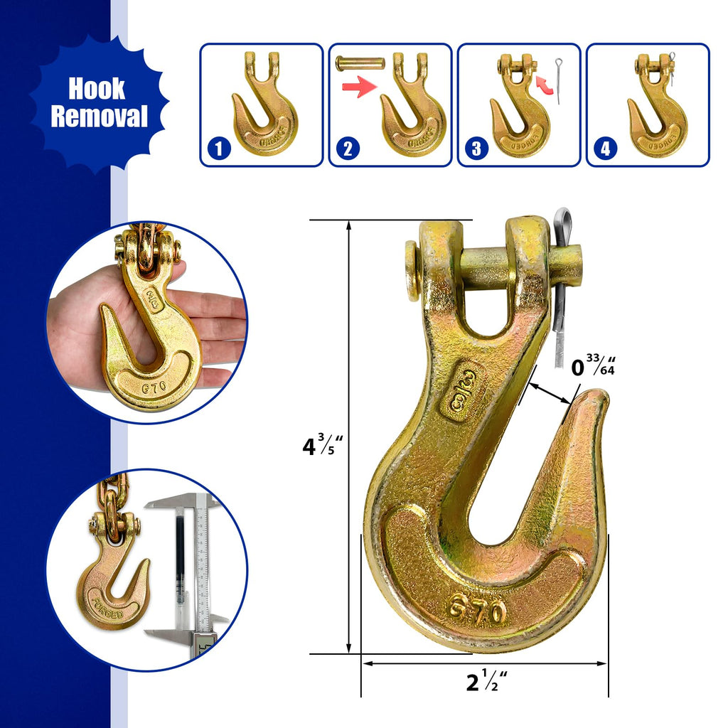 3/8 Chain Trailer Chains with Hooks Grade 80 L514540