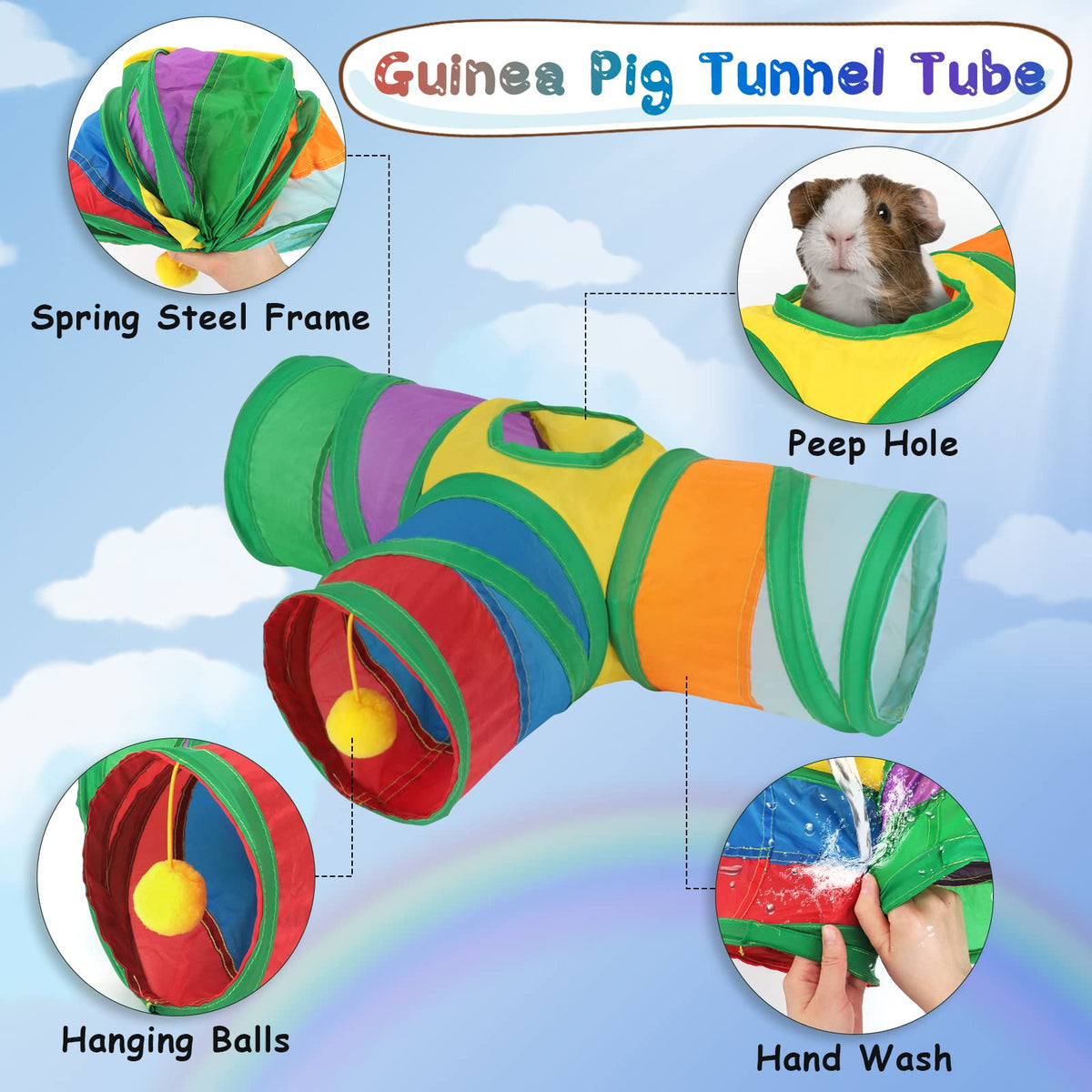Guinea Pig Tunnels & Tubes Collapsible Small Animal Hideout O7225