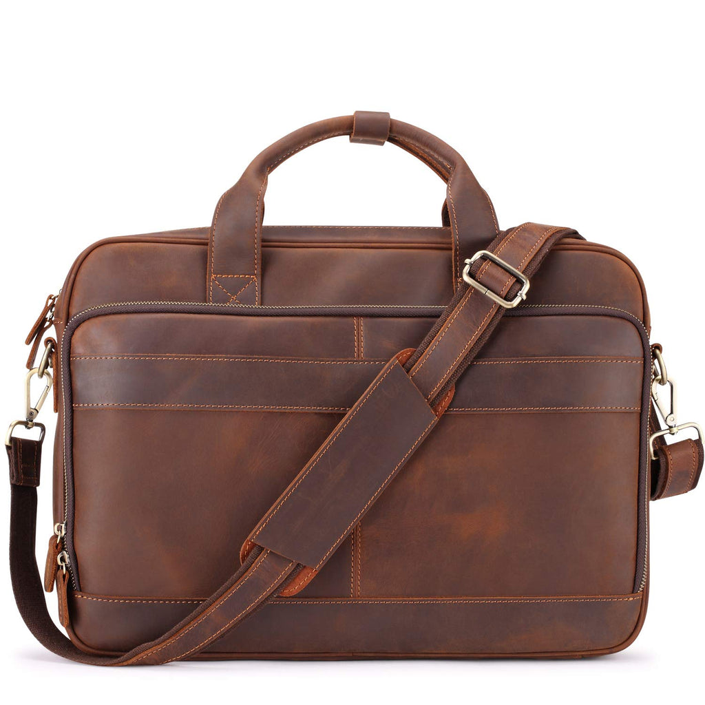 Full Grain Leather Briefcase Fits 15.6 Inch Laptop G41404