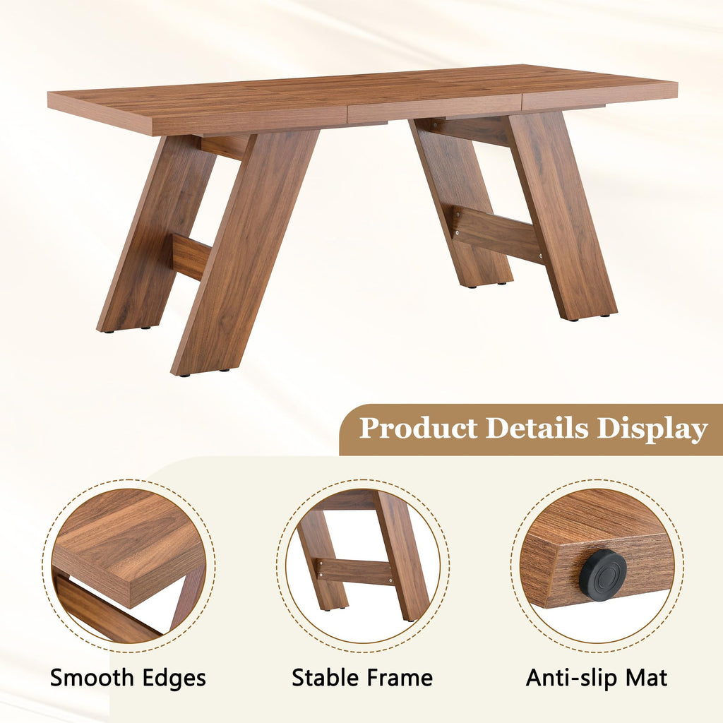 71" 9 Piece Walnut Dining Table Set O119