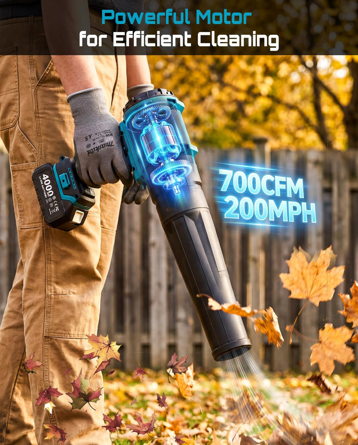 Cordless Leaf Blower 700CFM/200MPH H4729
