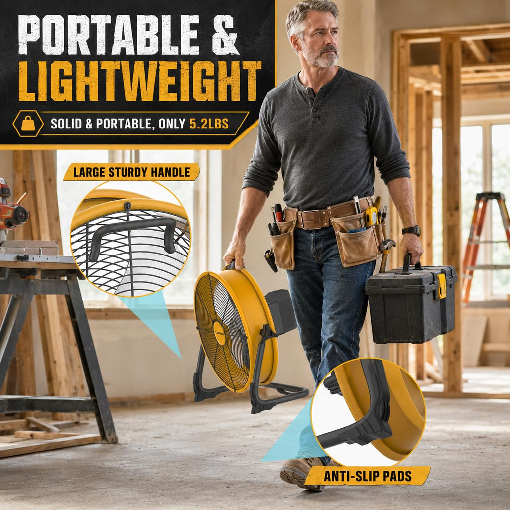 12" Battery Powered Cordless Floor Fan L125
