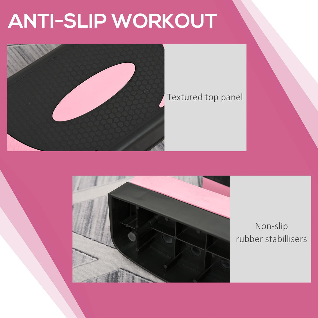 Adjustable Aerobic Stepper 4"-6"-8" Pink D354