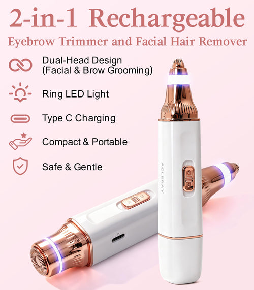 2-in-1 Eyebrow Trimmer & Facial Hair Remover U223