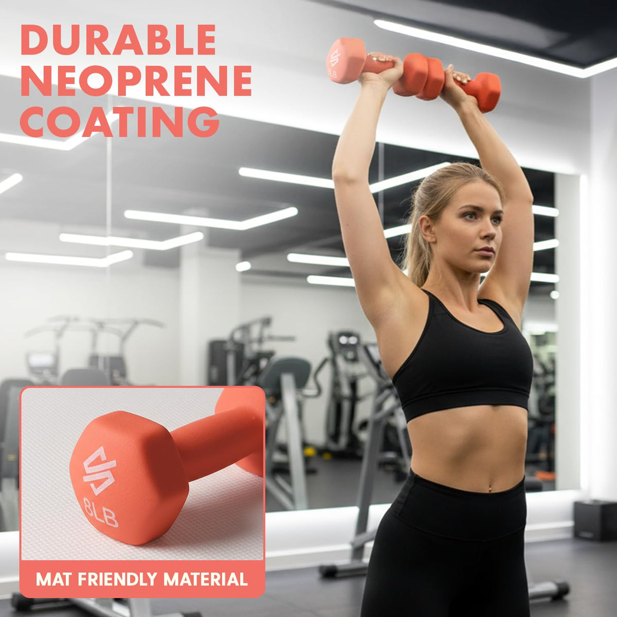 32lbs Neoprene Coated Hex Dumbbell Weights Set with Stand R726