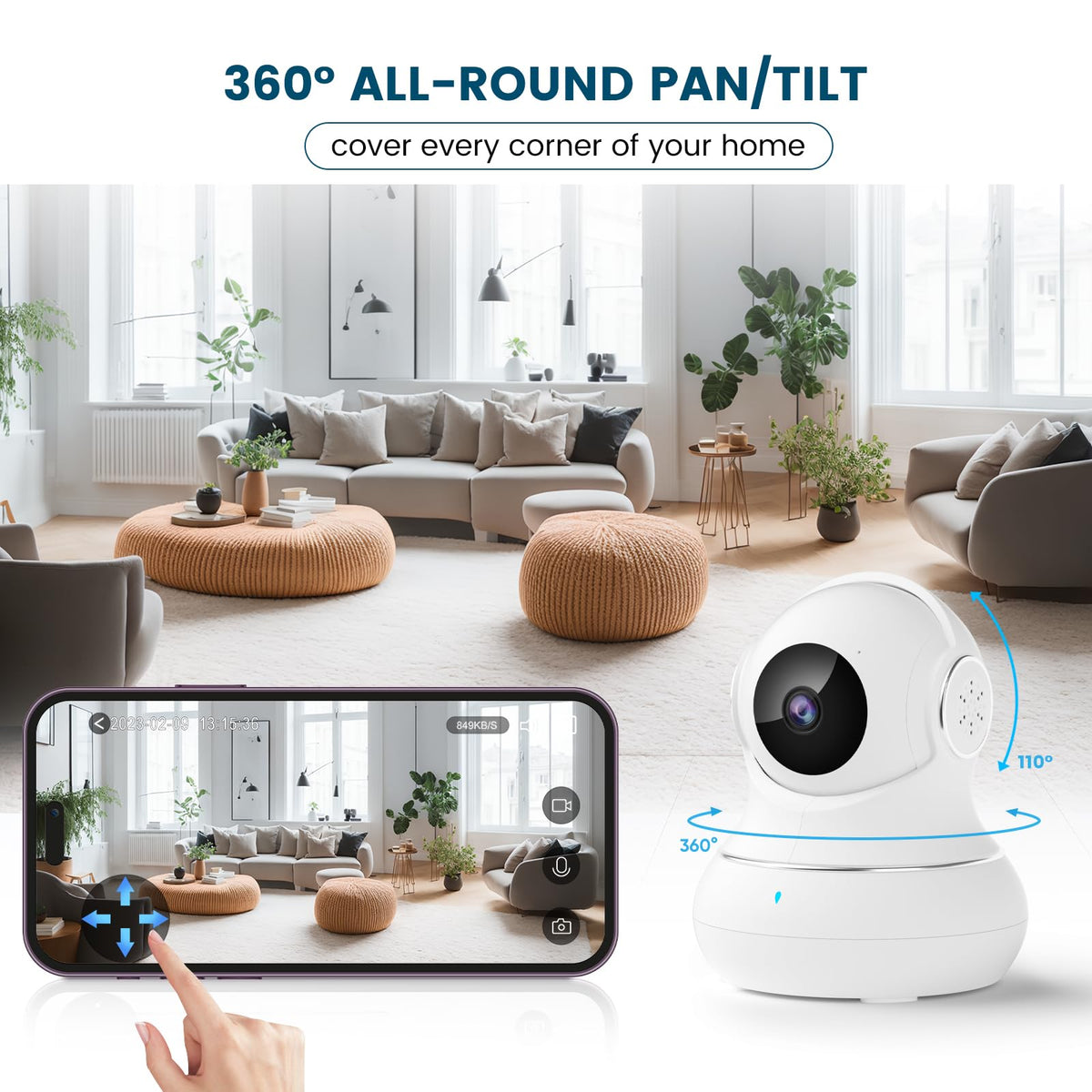 2K Indoor Security Camera with Night Vision N4553
