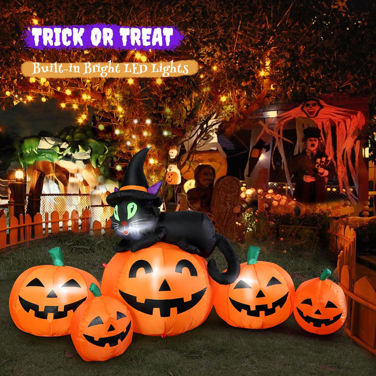 5FT Lighted Inflatable Pumpkin Outdoor Decoration U23169