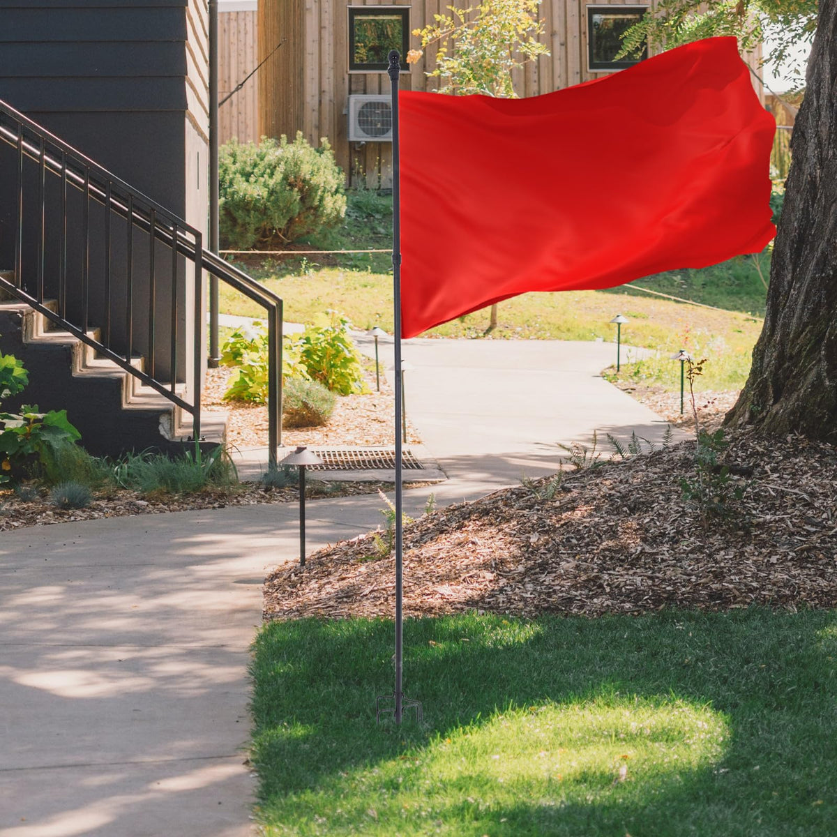 Heavy Duty Stainless Steel In Ground Flag Pole with 5 Prongs Base Z33696