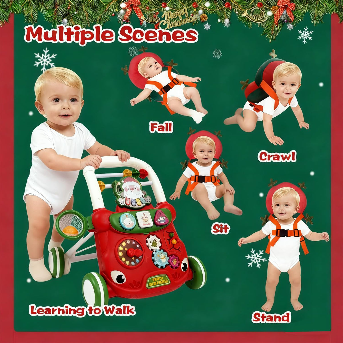 Baby Walker Toys Set with Head Protector Backpack Z34224