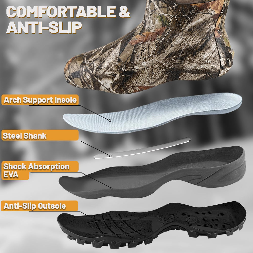 Waterproof Insulated 6mm Neoprene Rubber Hunting Boots E825115