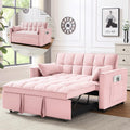 3 in 1 Convertible Sleeper Sofa Bed Velvet Pink Y974727