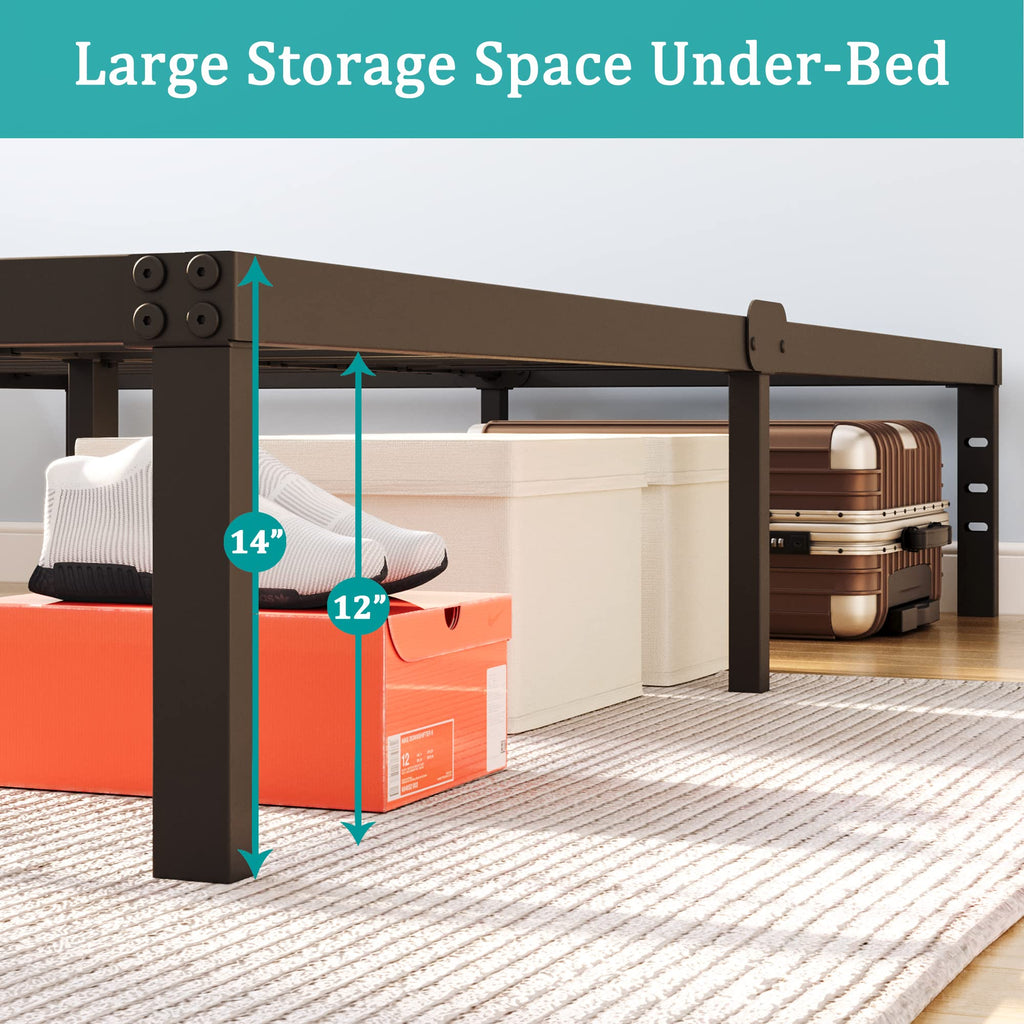 Queen Size 14 Inch Heavy Duty Metal Platform Bed Frame B42406
