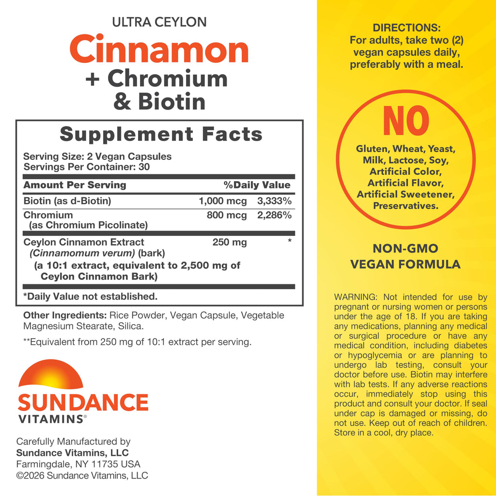 Cinnamon Capsules with Chromium and Biotin Z164