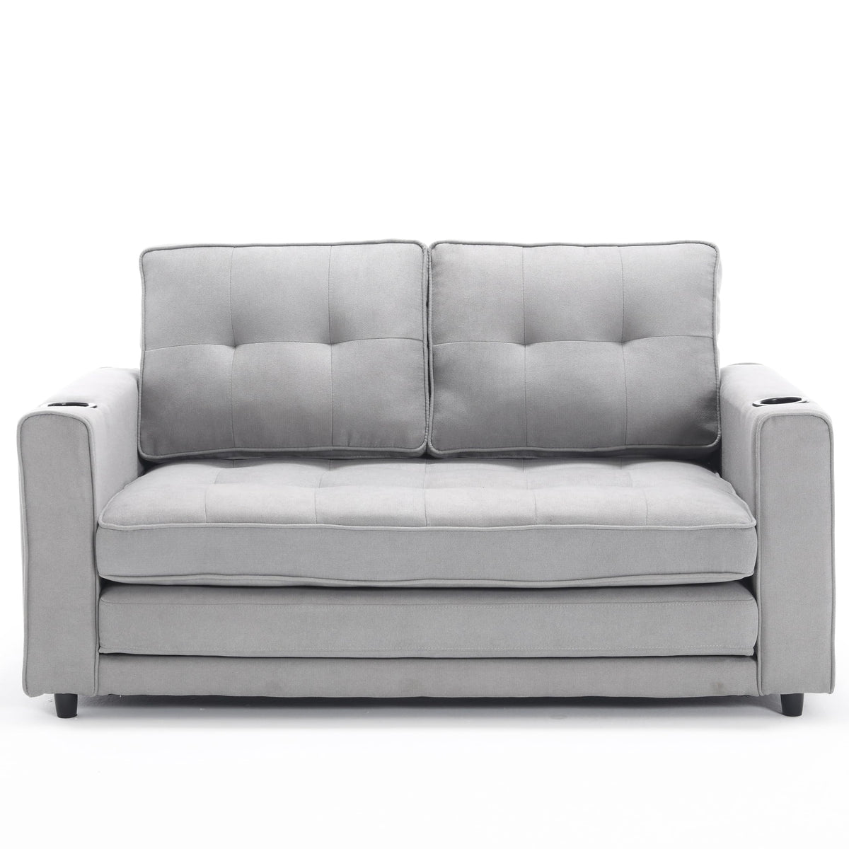 Light Gray Convertible Futon Sofa Bed S14266