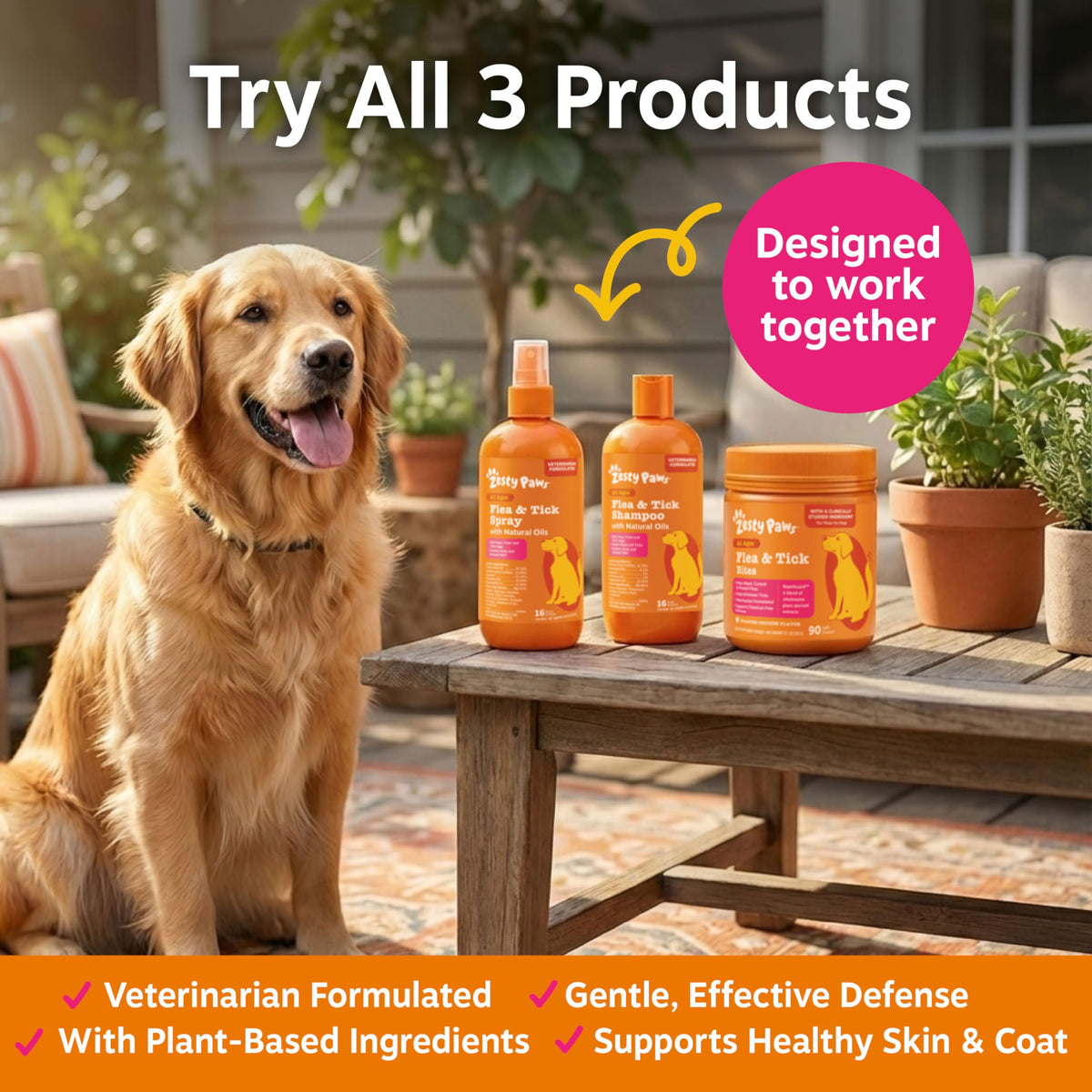 Flea and Tick Shampoo for Dogs 16oz M40255