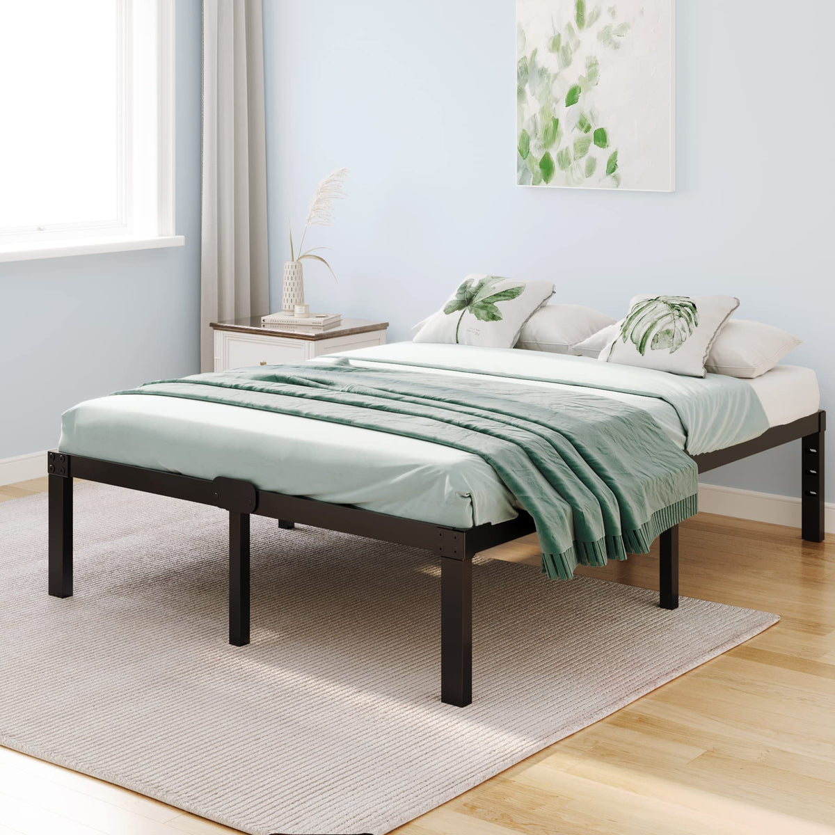 Queen Size 14 Inch Heavy Duty Metal Platform Bed Frame B42406