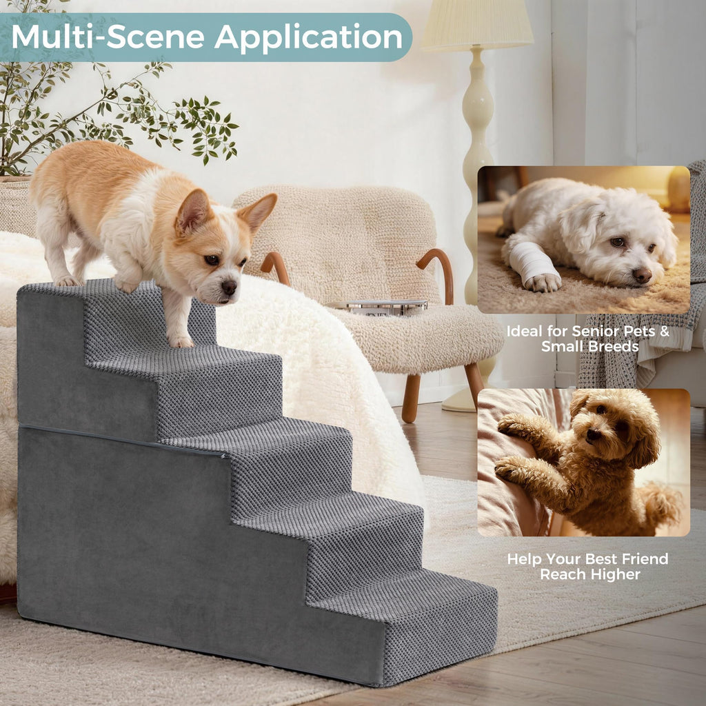 Detachable Non-Slip Grey Dog Stairs Z481