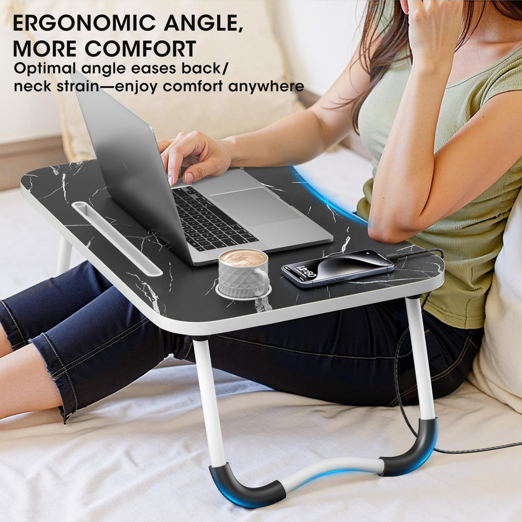 Folding Wood Lap Desk with Cup Holder Y19485