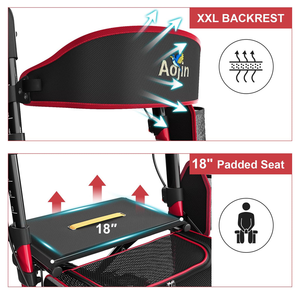 Red Walker with Seat 350lbs B7871
