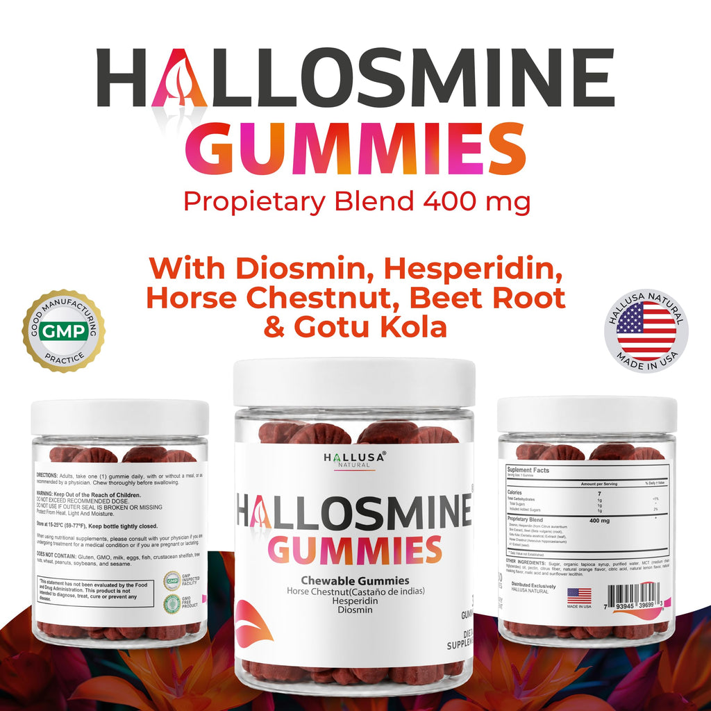 60 Chews 400mg Diosmin Hesperidin & Horse Chestnut Gummies U7221