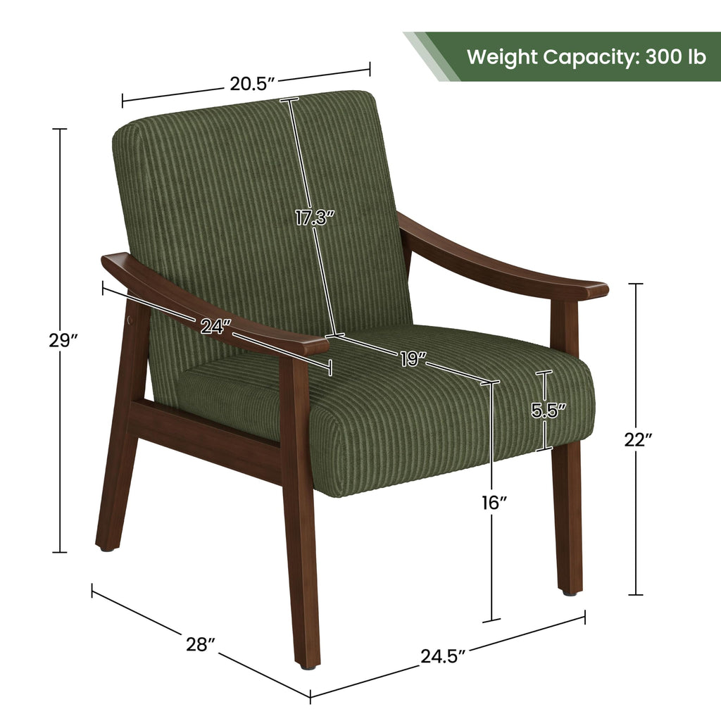 Dark Green Corduroy Accent Chairs Set of 2 T795283