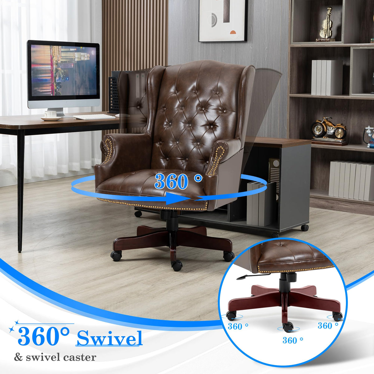 Big and Tall Brown Faux Leather Executive Office Chair C971468