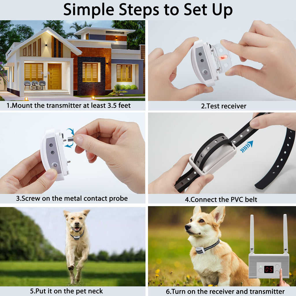 Electric Wireless Dog Fence System with Waterproof Rechargeable Collar Y57389
