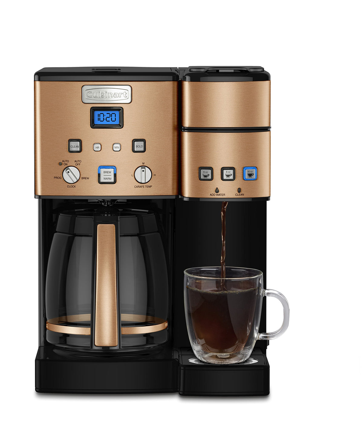 Single Serve + 12 Cup Stainless Steel Coffee Maker O8823