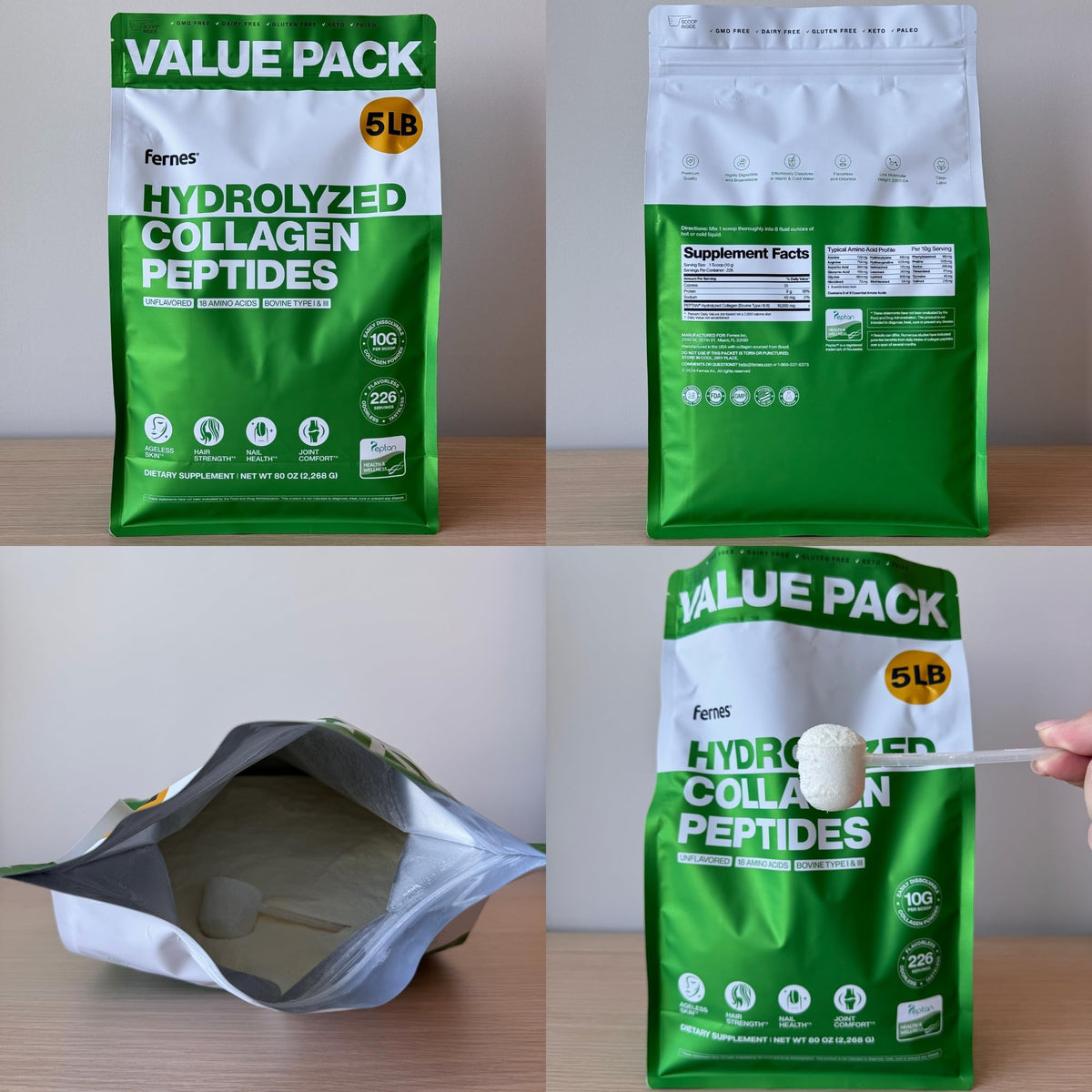 Hydrolyzed Collagen Peptides Protein Powder 5 LB L841