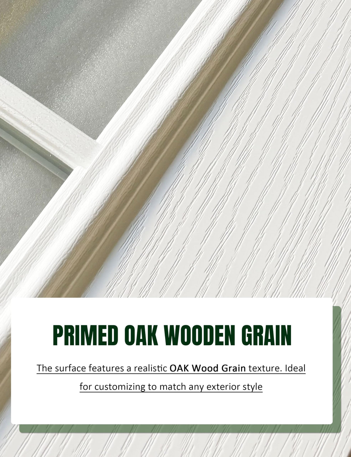 Fiberglass Exterior Door with Brickmould, 36 x 80 Left Hand Inswing 9 Lite Glass J833268
