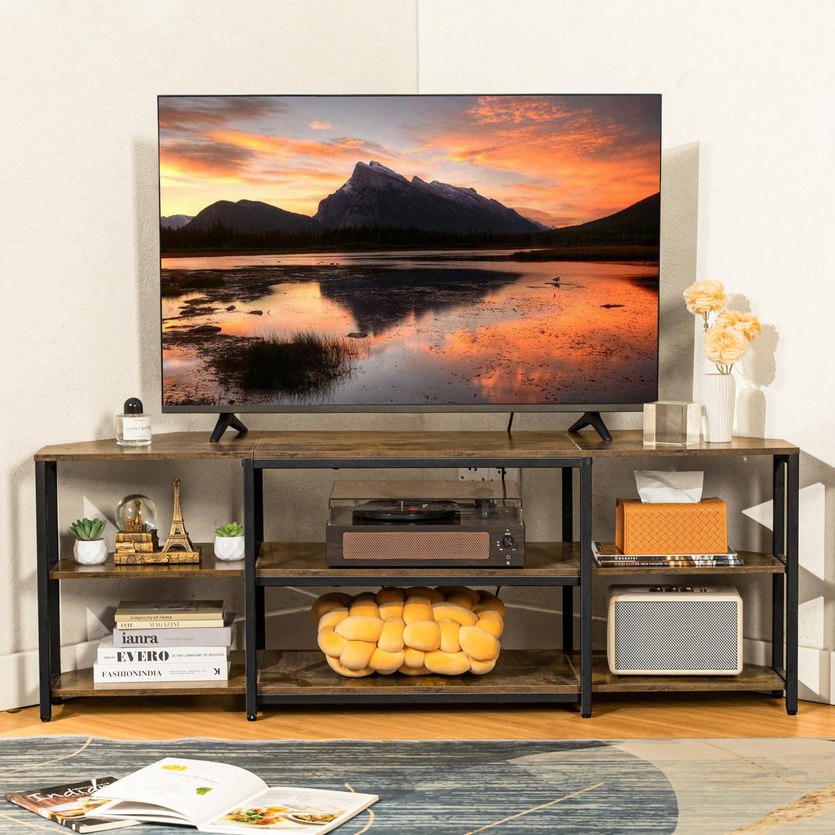 Corner TV Stand with Power Outlet C118710