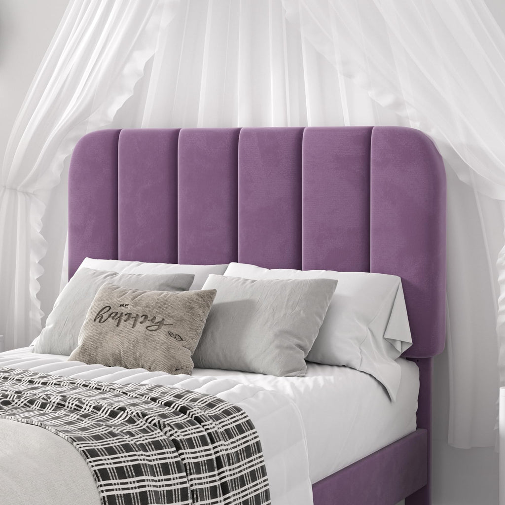 Twin Size Velvet Upholstered Platform Bed Frame V792570