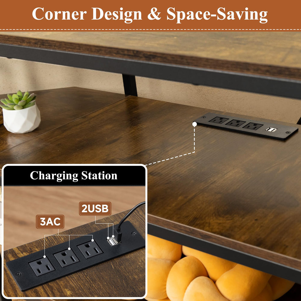 Corner TV Stand with Power Outlet C118710