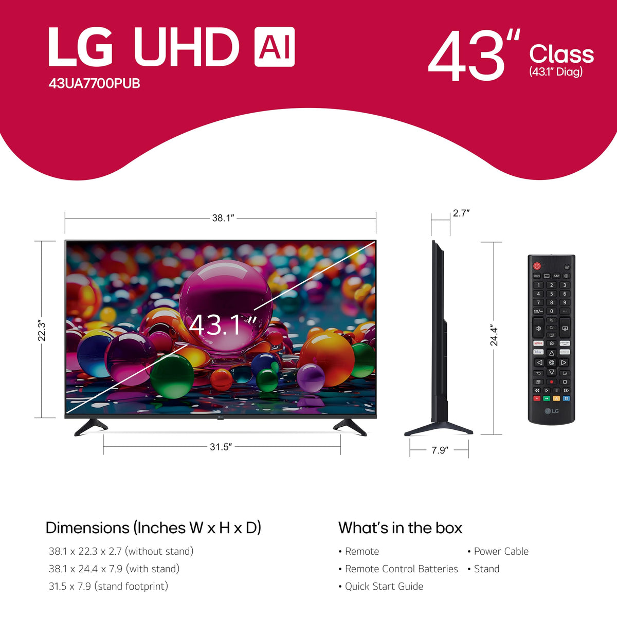 43 inch LED 4K Smart TV R4479