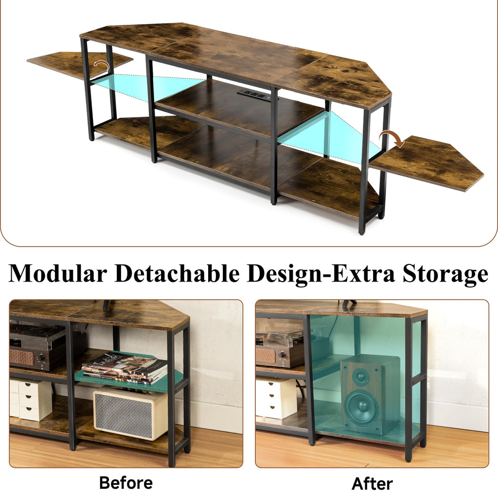 Corner TV Stand with Power Outlet C118710