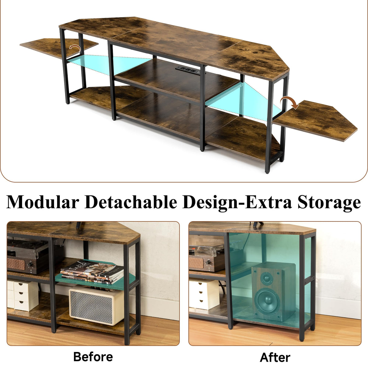 Corner TV Stand with Power Outlet C118710