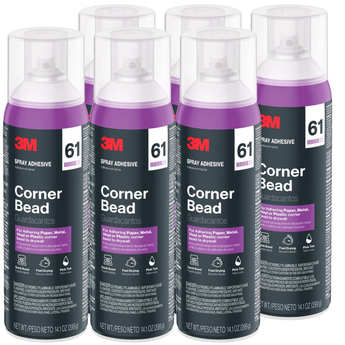 Spray Adhesive 14.1 oz. Pack of 6 Low VOC Quick Bond Fast Drying J2226